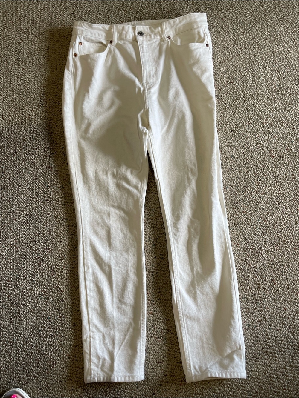 H&M White Straight-Leg Jeans